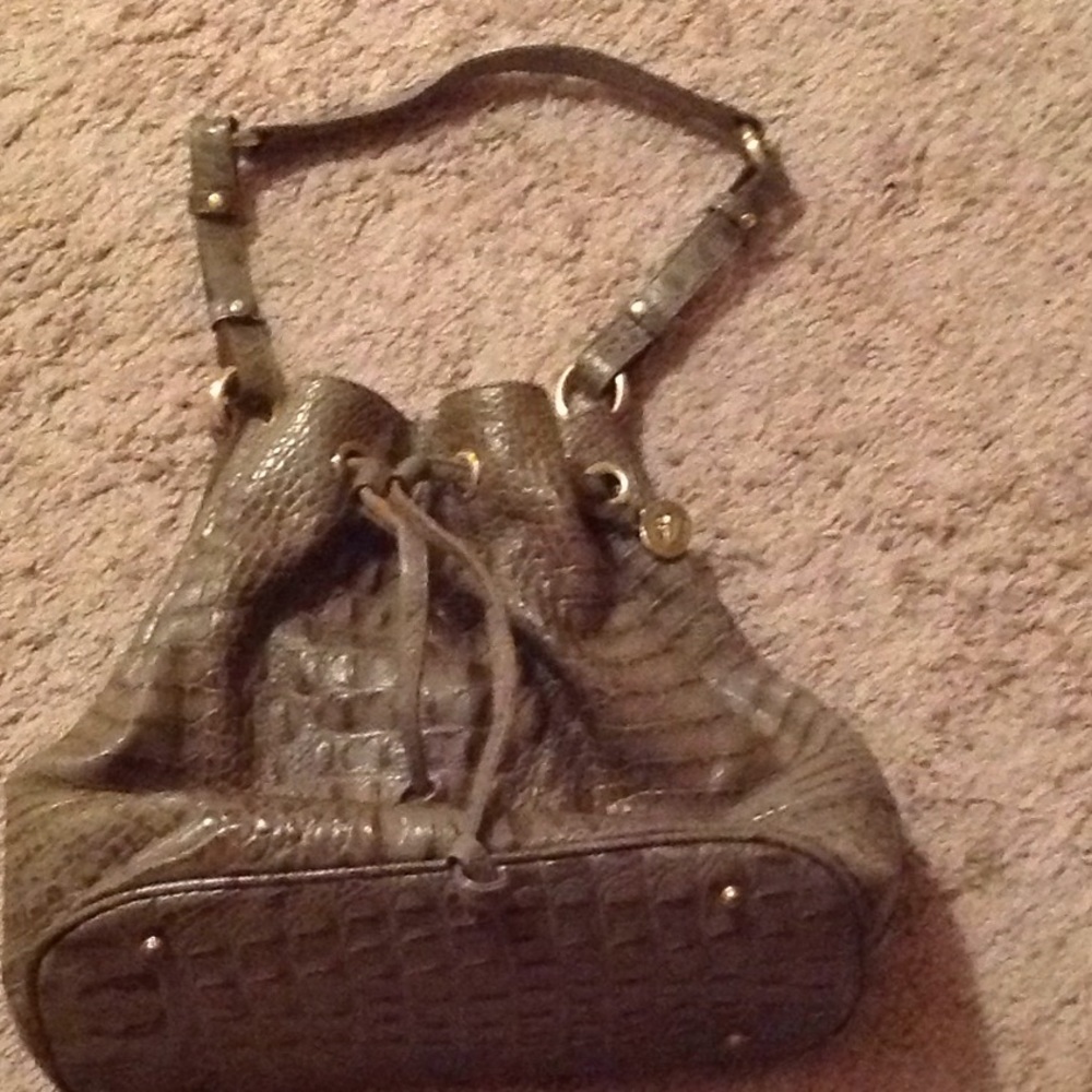 Brahmin Snake skin  Bucket bag with drawstring